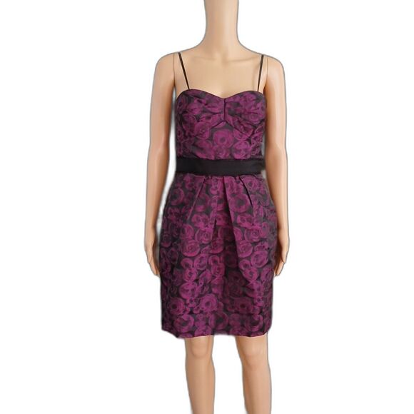 Max & Cleo Women's SMALL Cocktail Prom Special Event Plum Sweetheart Swirl Dress - Picture 1 of 9